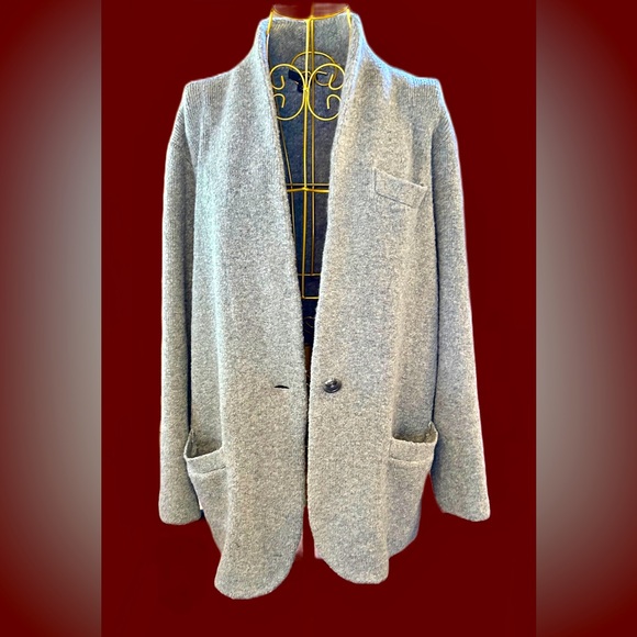 J. Crew Jackets & Blazers - J. Crew Large Gray Sweater Blazer with 3 Front Pockets and Button Closure, L
